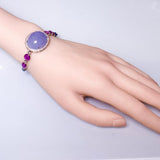 Eostre Start Sapphire, Type A Natural Lavender Jadeite White Gold Bracelet