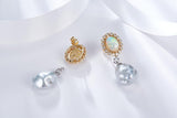 Australian Solid White Opal and South Sea Pearl in Baroque Shape Earring