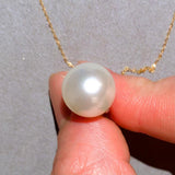 Eostre White South Sea Pearl and Diamond Yellow Gold Pendant