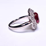 Eostre Unheated Ruby and Diamond White Gold Ring