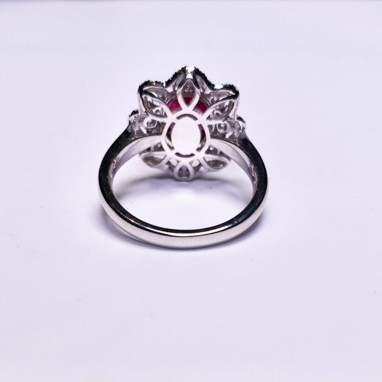 Eostre Unheated Ruby and Diamond White Gold Ring