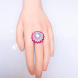 Eostre White South Sea Pearl, Ruby and Diamond White Gold Ring