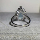 Eostre Aquamarine and Diamond Ring in 18k White Gold