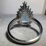 Eostre Aquamarine and Diamond Ring in 18k White Gold