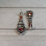 Eostre Burmese unheated Ruby Pigeon Blood Color And Diamond  White Gold Earring