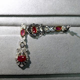 Eostre Burmese unheated Ruby Pigeon Blood Color And Diamond  White Gold Earring