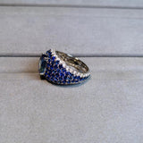 Eostre Tanzanite , Blue Sapphire Ad Diamond White Gold Ring