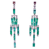 Eostre Emerald, Purple Diamond and Diamond White Gold Earring