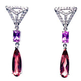 Eostre Tourmaline, Pink Sapphire and Diamond White Gold Earring