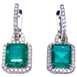 Eostre Emerald and Diamond Detachable White Gold Earring