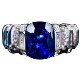 Eostre Blue Sapphire and Diamond White Gold Ring