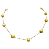 Eostre Golden Colour South Sea Pearl  with Yellow Gold Necklace