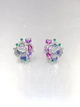 Eostre Sapphire, Tahitian Pearl and Diamond Detachable White Gold Earring