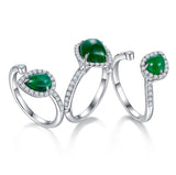 Eostre Multi Style Vivid Green Emerald and Diamond White Gold Ring