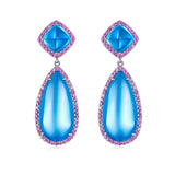 Eostre Topaz and Sapphire 18K White Gold Earring