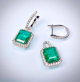 Eostre Emerald and Diamond Detachable White Gold Earring