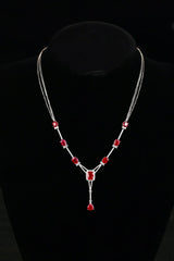 Eostre Unheated Ruby and Diamond White Gold Necklace