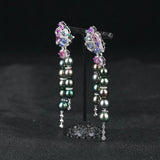 Eostre Sapphire, Tahitian Pearl and Diamond Detachable White Gold Earring