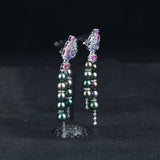 Eostre Sapphire, Tahitian Pearl and Diamond Detachable White Gold Earring