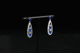 Eostre Blue Sapphire and Diamond White Gold Earring