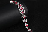 Eostre Intense Red Spinel and Diamond White Gold Bracelet