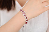 Eostre Intense Red Spinel and Diamond White Gold Bracelet