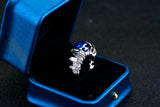 Eostre Blue Sapphire and Diamond White Gold Ring