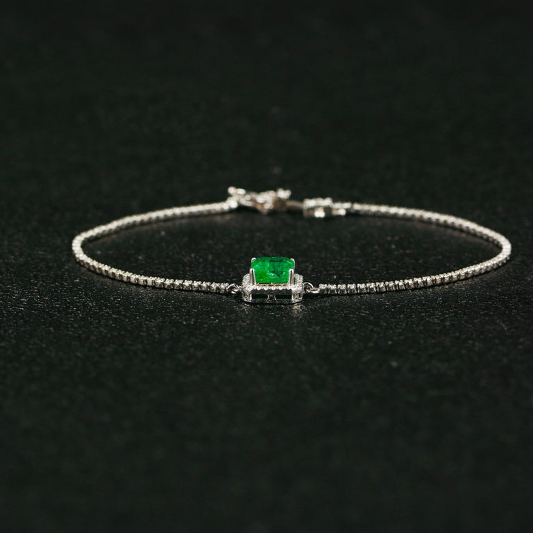 Eostre Emerald and Diamond White Gold Bracelet