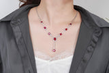 Eostre Unheated Ruby and Diamond White Gold Necklace