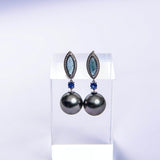 Eostre Tahitian Pearl, Type A Jadeite, Sapphire and Diamond White Gold Suite