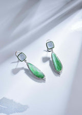 Eostre Jadeite and Diamond 18K White Gold Earring