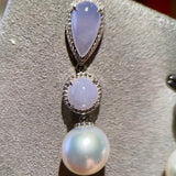 Eostre South Sea Pearl, Lavender Jadeite and Diamond White Gold Jewels Suite