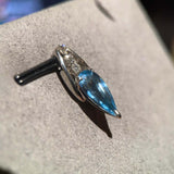 Eostre Vivid Blue Aquamarine and Diamond White Gold Pendant