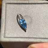 Eostre Vivid Blue Aquamarine and Diamond White Gold Pendant