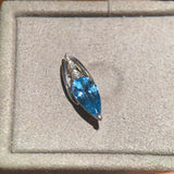 Eostre Vivid Blue Aquamarine and Diamond White Gold Pendant