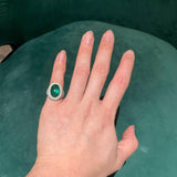 Eostre Vivid Green Emerald, Tsavorite and Diamond White Gold Ring