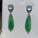 Eostre Jadeite and Diamond 18K White Gold Earring