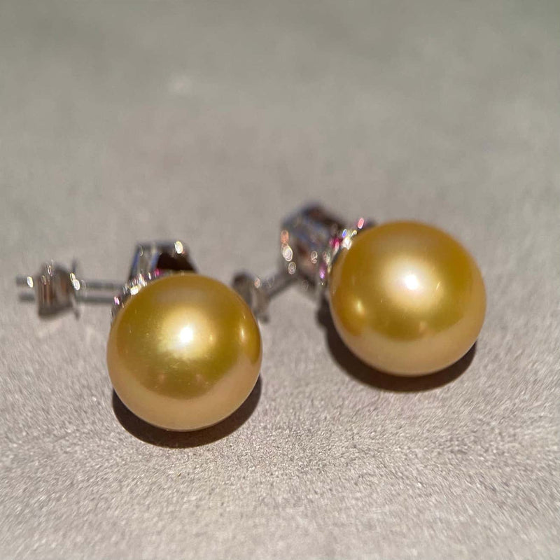 Eostre Rubillite Diamond and South Sea Pearl Earring in 18k White Gold