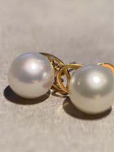 Classic South Sea Pearl Stud Earring in 18k Yellow Gold