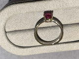 Eostre Ruby and Black Diamond Ring in 18k White Gold