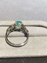 Eostre Emerald and Diamond Ring in 18k White Gold