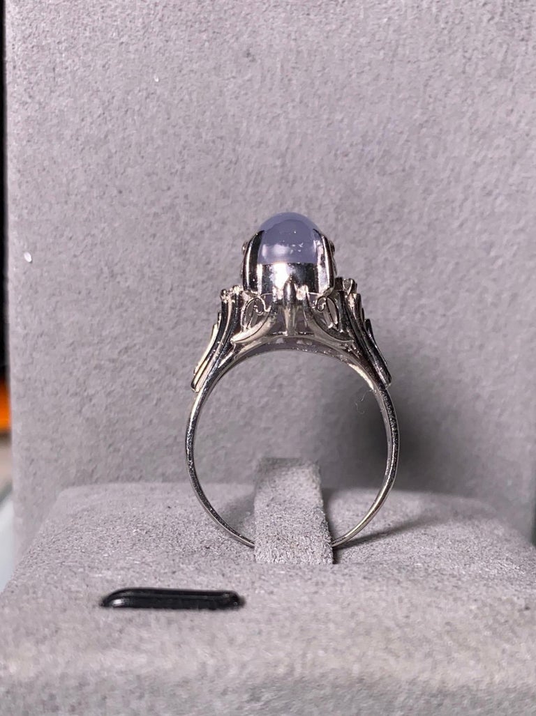 Eostre Purple Star Sapphire and Diamond Platinum Ring