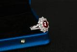 Eostre 'CHECK the VIDEO' Blood Ruby 2ct Unheated and Diamond Platinum Ring