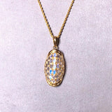 Moonstone Serpent Yellow Gold Pendant