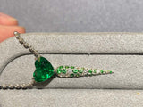 Eostre Detachable Tsavorite Garnet and Diamond Pendant in 18k White Gold