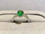 Eostre Tsavorite and Diamond Ring in 18k White Gold