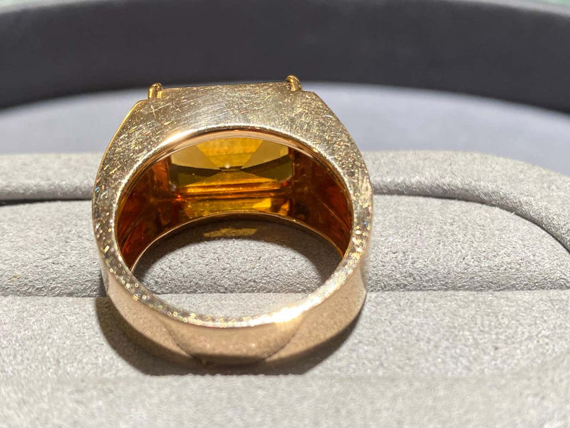 Citrine and Diamond Ring in 18k Rose Gold