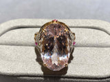 Kunzite and Diamond Ring in 18k Rose Gold