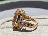 Kunzite and Diamond Ring in 18k Rose Gold