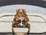 Kunzite and Diamond Ring in 18k Rose Gold